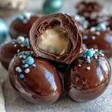 Decadent homemade peanut butter Easter eggs with creamy filling and smooth chocolate coating.