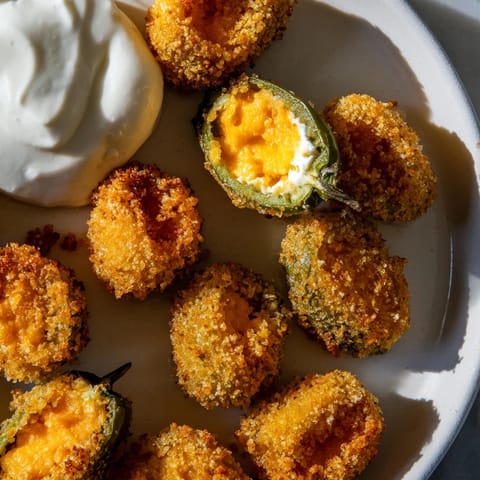 Crispy golden jalapeño poppers