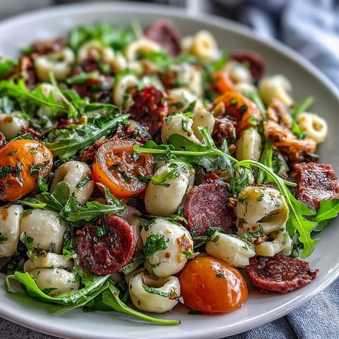 Vibrant Spring Antipasto Pasta Salad bursting with colorful, fresh ingredients.