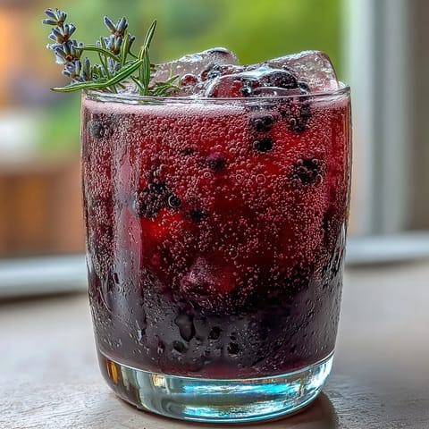 Sparkling blackberry lavender lemonade, a refreshing summer drink for any party.