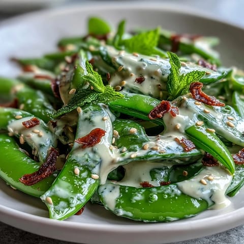 Vibrant snap pea and radish spring salad bursting with crisp, fresh flavors.