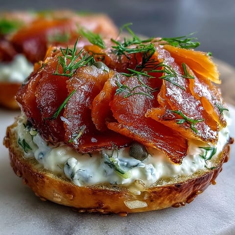 Mother's Day Brunch: Smoked Salmon Bagel Board with colorful fresh toppings.