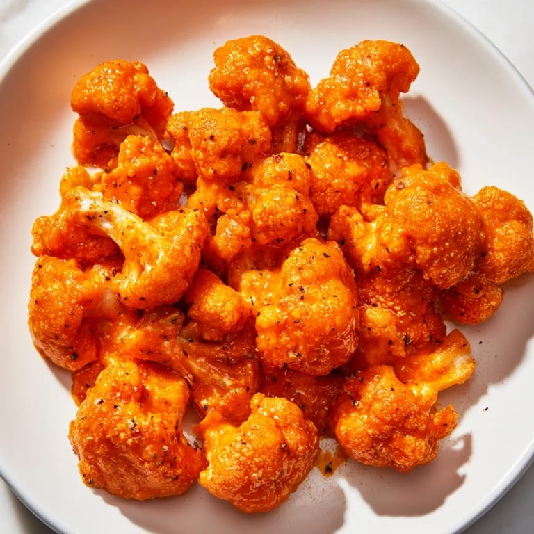 Spicy and delicious baked Buffalo Cauliflower Wings, perfect for a game day appetizer or snack.
