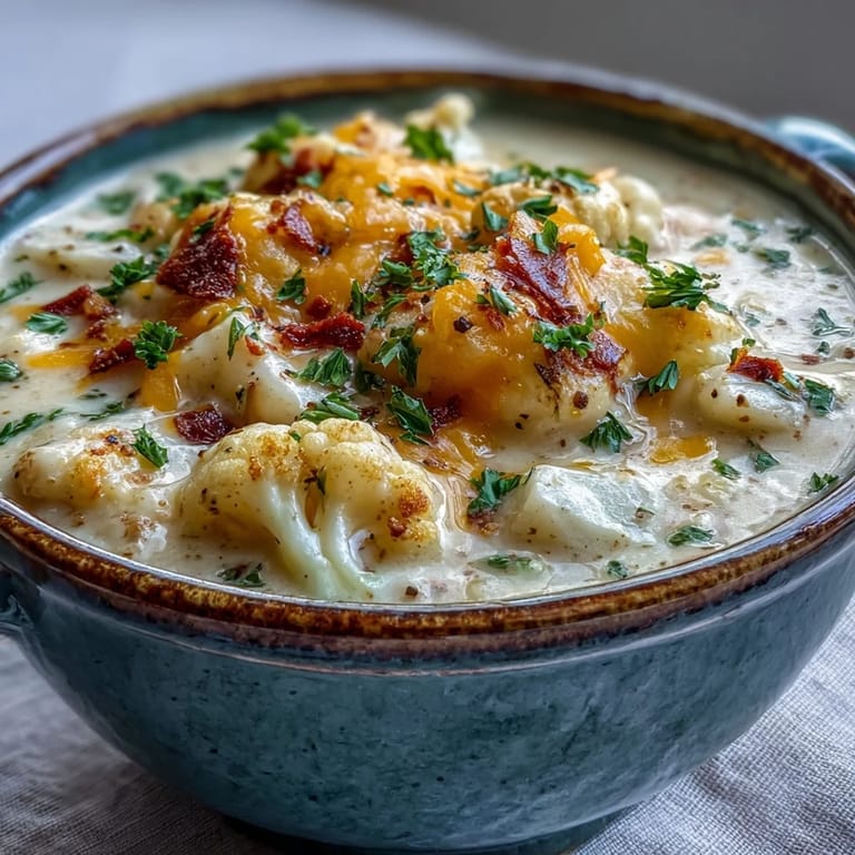 Serve this comforting Vegetarian Cauliflower Chowder with crusty bread alongside a glass of Sauvignon Blanc.