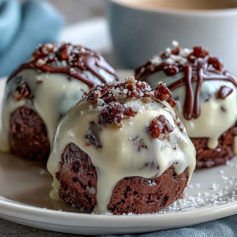 Bite-sized carrot cake truffles enrobed in tangy cream cheese coating, topped with chopped nuts for a delightful crunch.