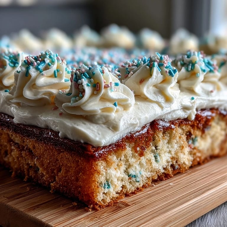 Creamy vanilla sheet cake decorated with colorful buttercream lettering, ideal for high school graduation parties.