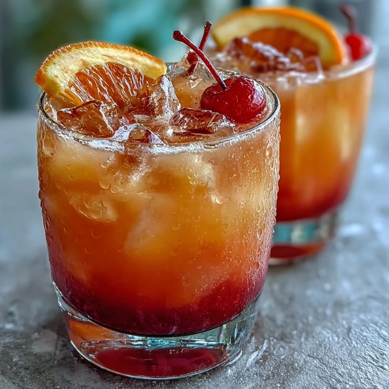Layered Ombre Sunrise Mocktail with Grenadine: Non-alcoholic, colorful beverage with orange and pineapple juices, grenadine, and a sparkling finish.