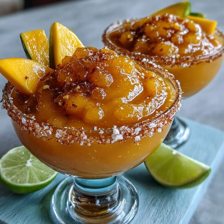 Creamy Frozen Mango Margarita Mocktail, a tropical non-alcoholic drink with icy texture, garnished with fresh lime wedge.