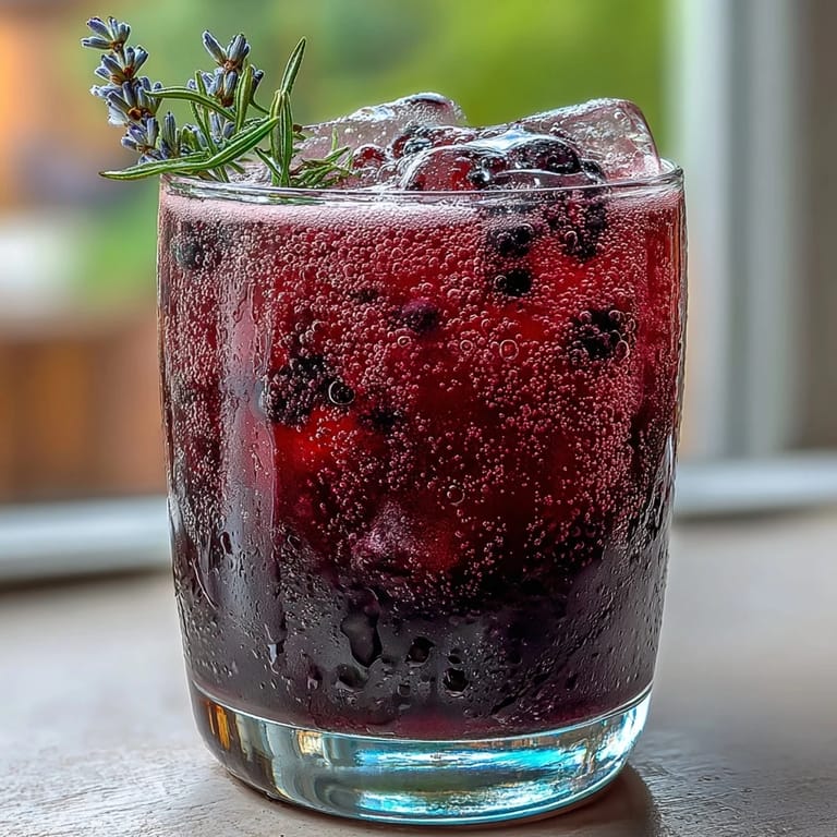 Sparkling blackberry lavender lemonade, a refreshing summer drink for any party.