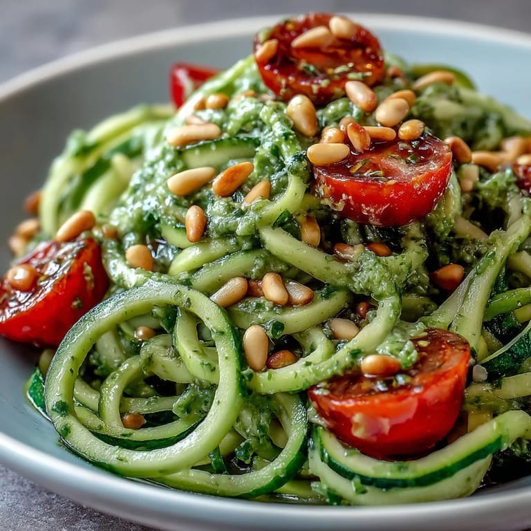 Vibrant Zucchini Noodles with Avocado Pesto, perfect for a quick, delicious weeknight meal.