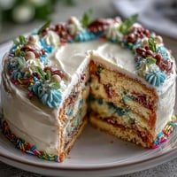 Cinco de Mayo Piñata Cake with Rainbow Inside: A vibrant, colorful layer cake with a hidden candy surprise for festive celebrations.